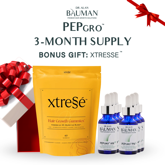Holiday Hair Bundle: PepGro Hair Serum 3-Month + Complimentary Xtressé 1-Month